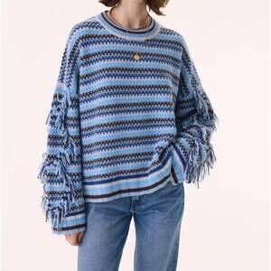 NEW KUJTEN zanabi cashmere sweater in blue ice